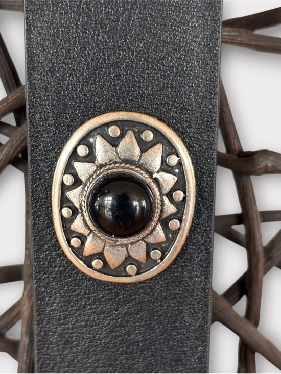 The Kooples Black Leather Belt with Decorative Silver-Tone Western Buckle main image 12